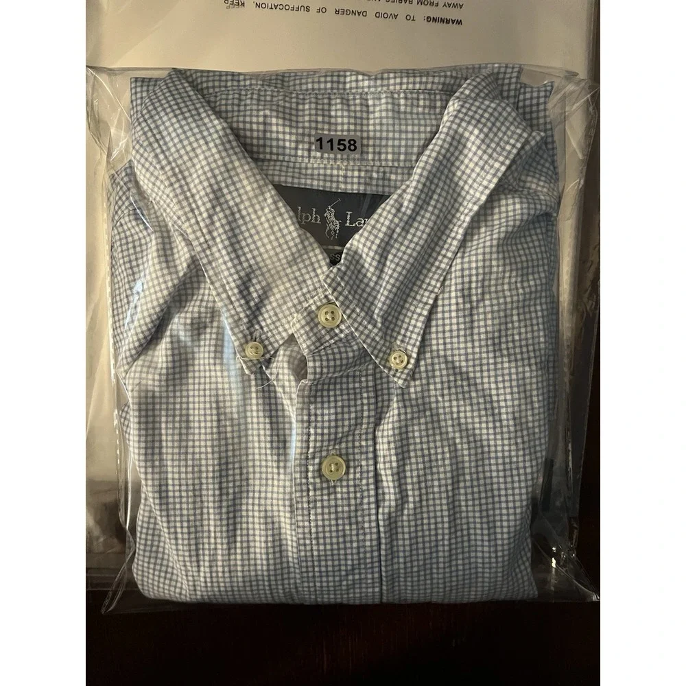 Polo Ralph Lauren Dress Shirt Men's Size 17 34/35 Checks Long Sleeve Button Up